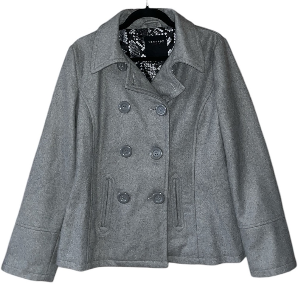 Therapy By Lane Crawford Double Breasted Wool Peacoat Size XL
